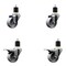 Service Caster 3'' Semi Steel Swivel 1-7/8'' Expanding Stem Caster Set 2 Total Lock Brakes, 4PK SCC-EXTTL20S314-SSS-2-S-2-178 - alternate 1